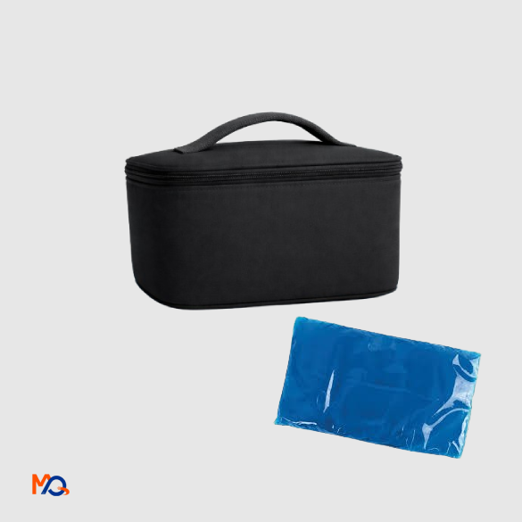 Trousse insuline Thermobag Trousse isotherme médicale Thermobag bleu clair et gris 23×13×12 cm